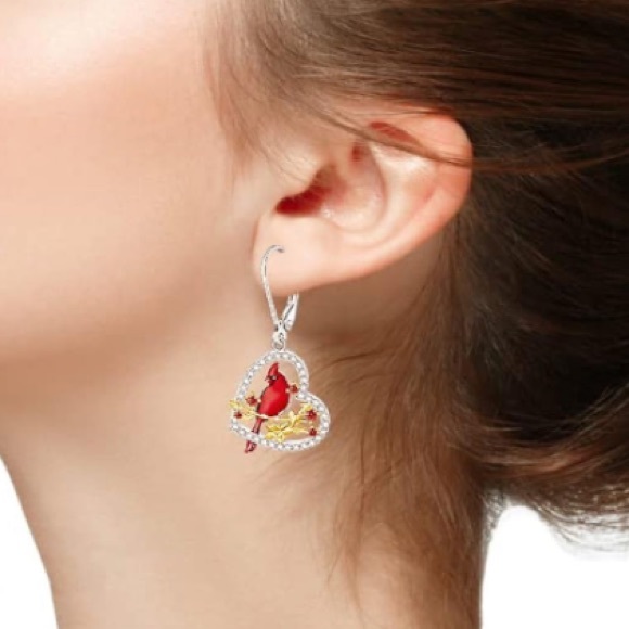 Diamond Cardinal Angel Earrings - Picture 8 of 16